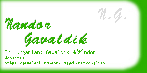 nandor gavaldik business card